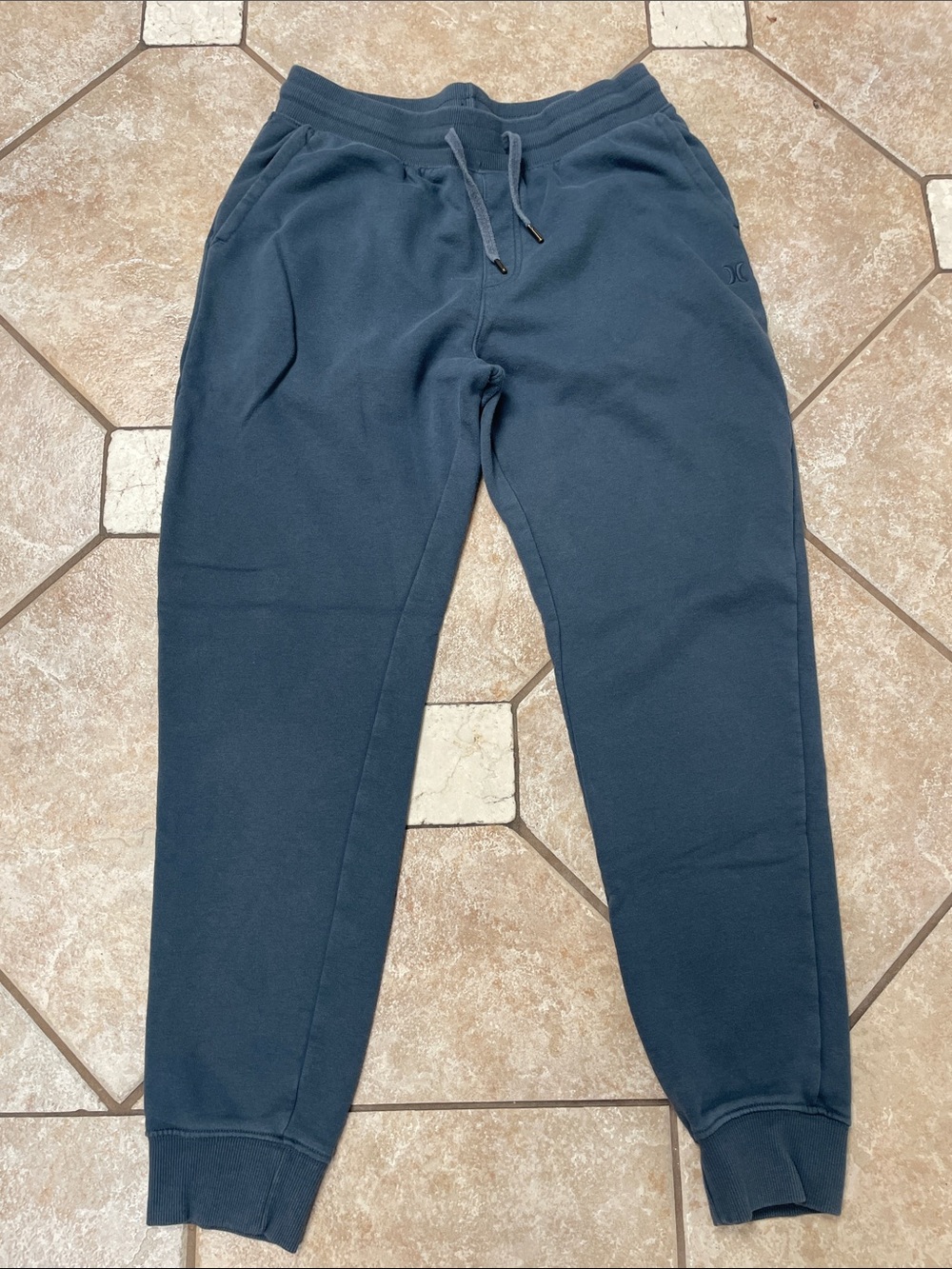 Hurley Men's Dark Teal Drawstring Fleece Joggers